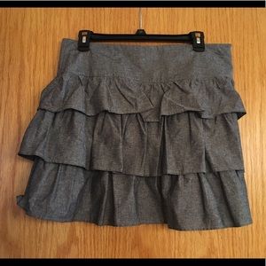 Ruffle Grey Skirt with Zipper